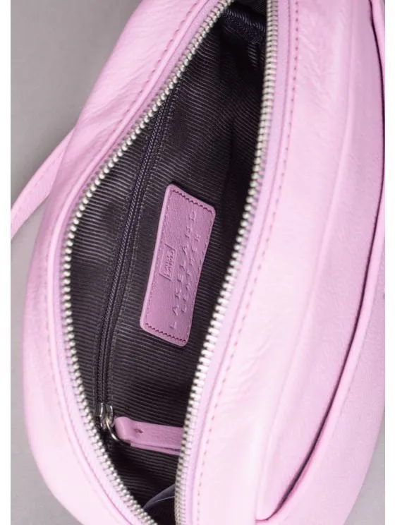 Coniston Leather Cross Body Camera Bag in Light Pink