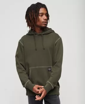 Contrast Stitch Relaxed Hoodie | Dark Grey Green