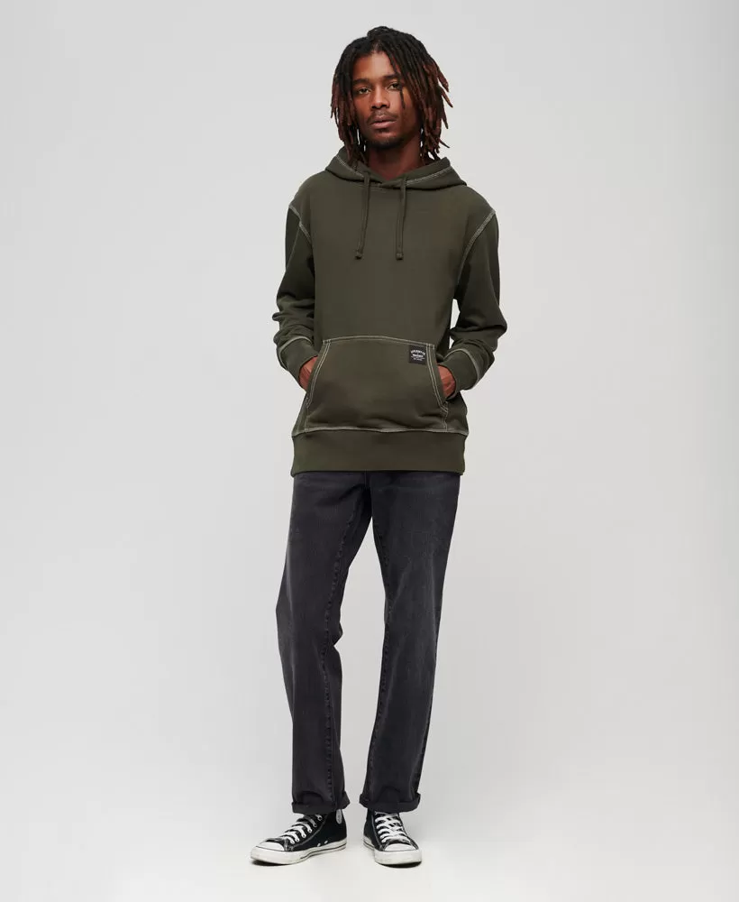 Contrast Stitch Relaxed Hoodie | Dark Grey Green