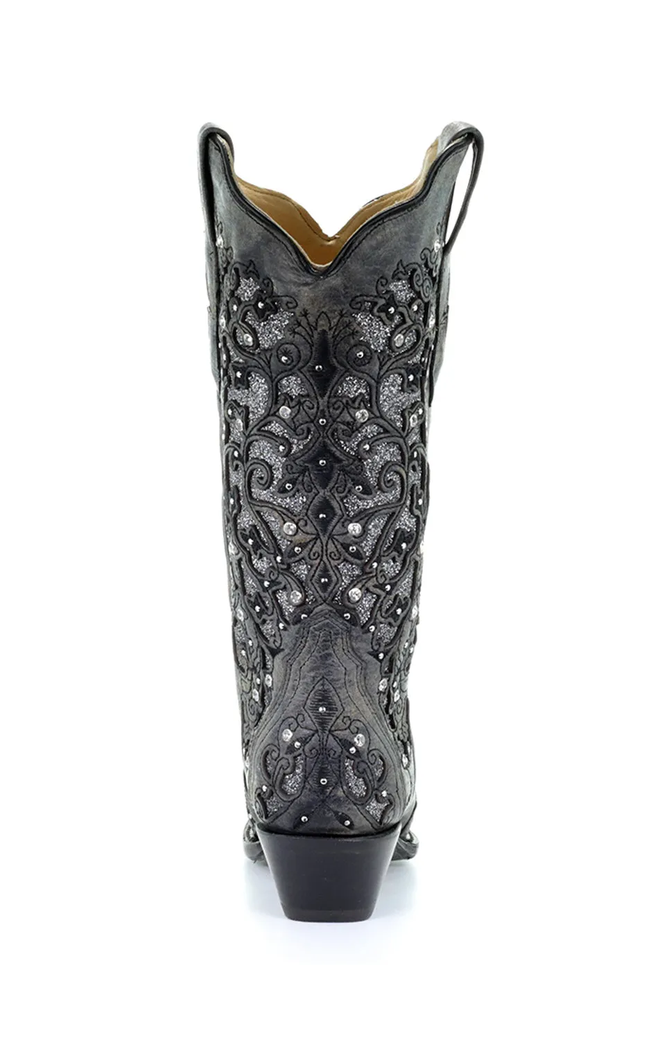 Corral Womens Glitter Inlay Cowboy Boots Leather Gray