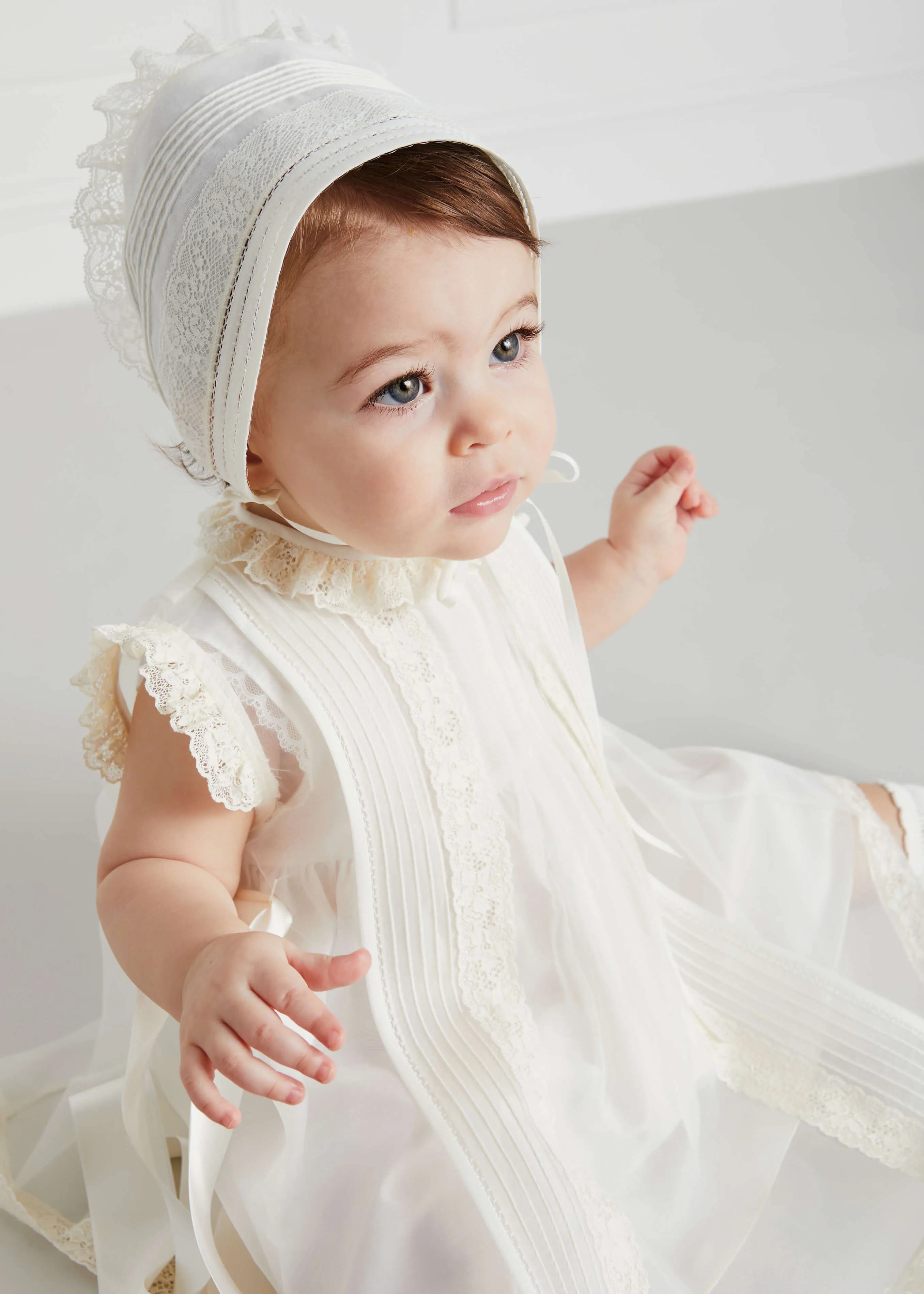 Cream Panelled Christening Gown (3mths-2yrs)