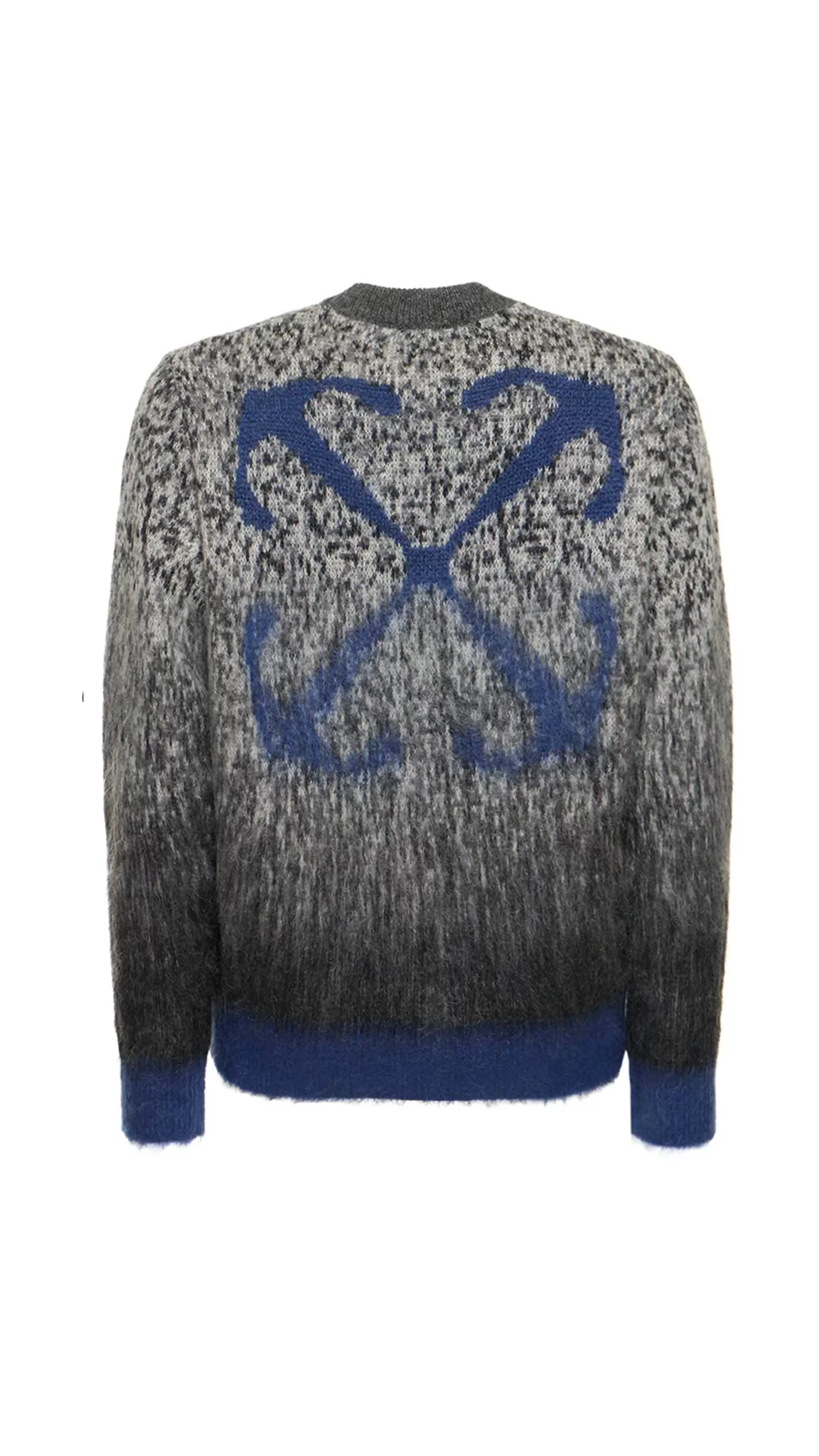 Degradé Sweater With Arrow Motif For Men - Grey\Blue