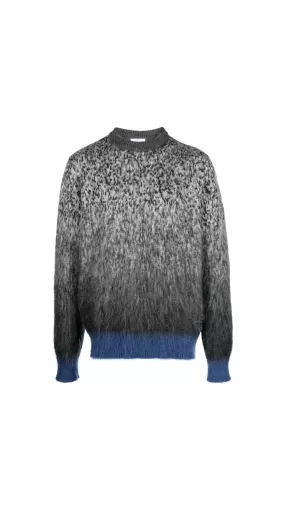 Degradé Sweater With Arrow Motif For Men - Grey\Blue