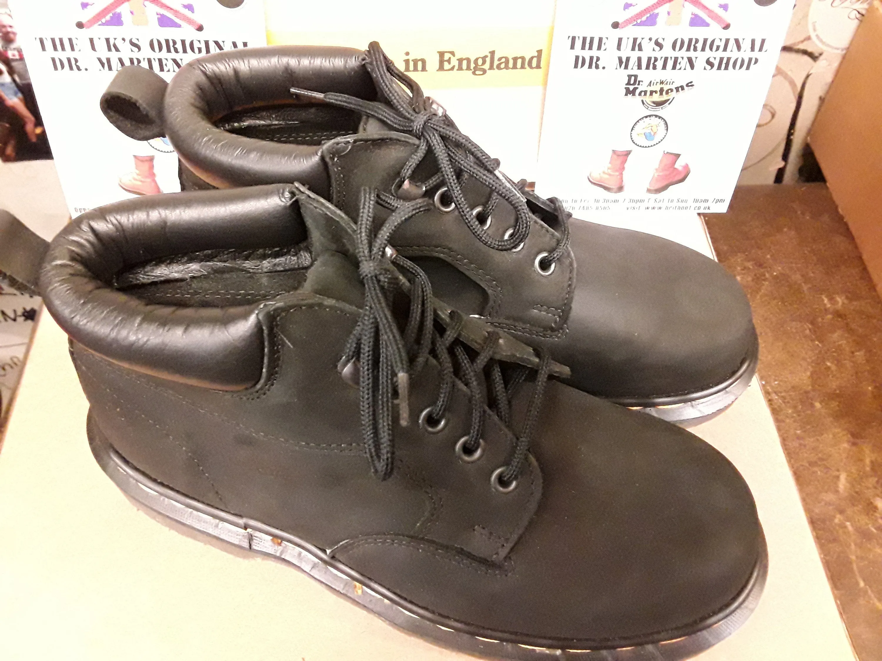 Dr Martens Black made in England  black 5 eye boot size 4