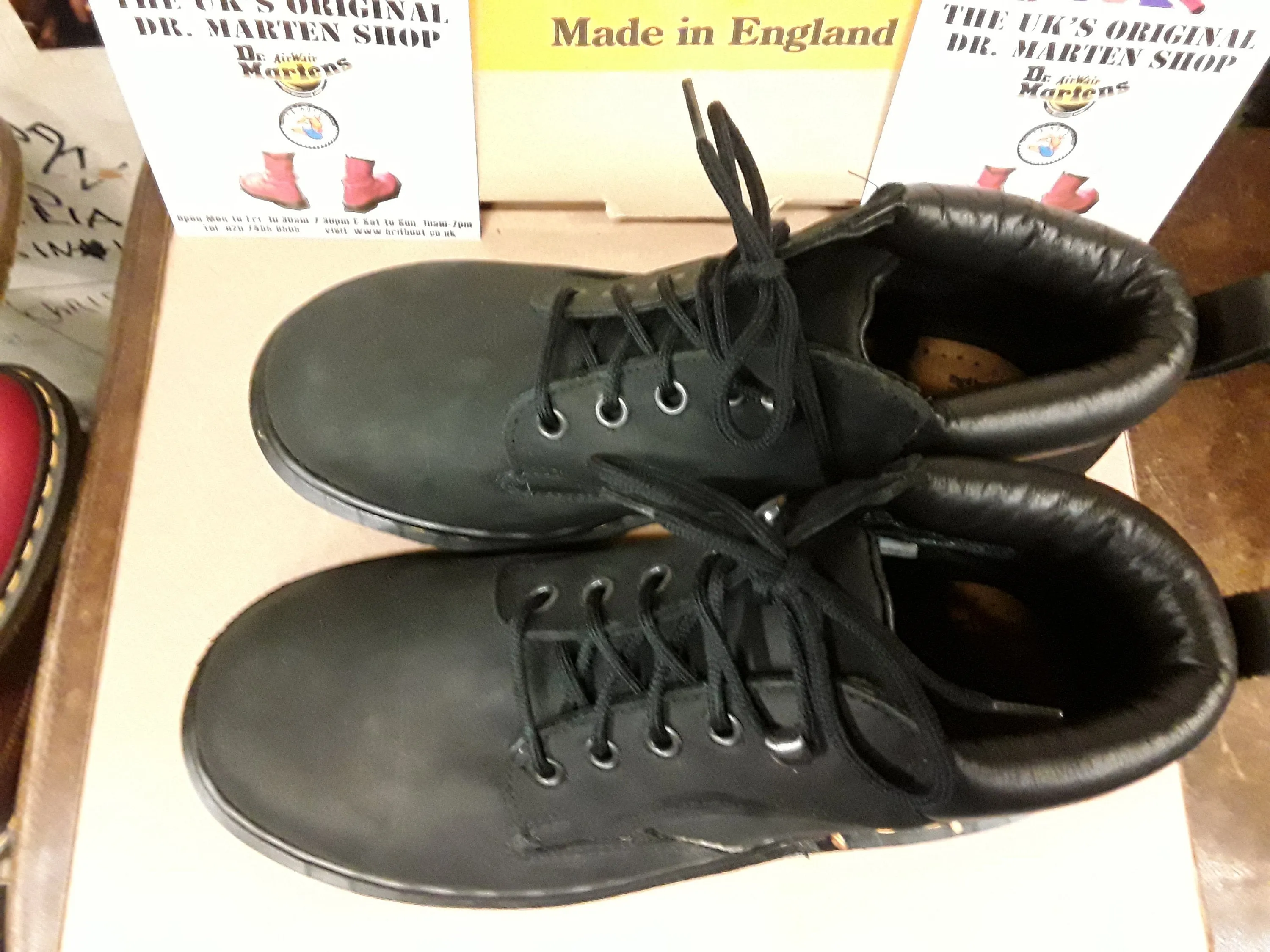 Dr Martens Black made in England  black 5 eye boot size 4