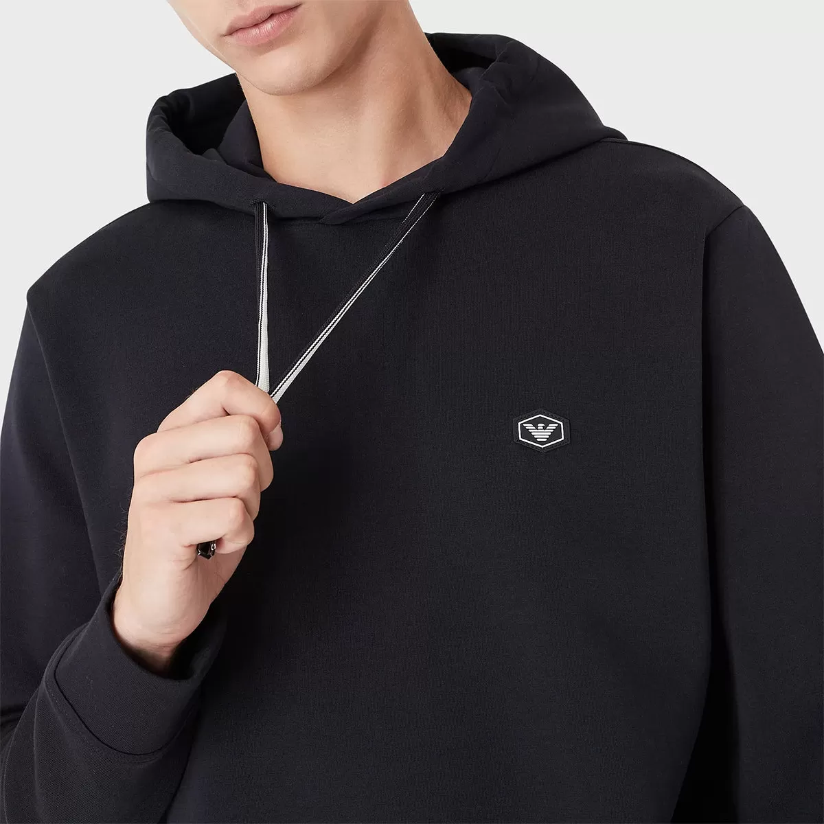 Emporio Armani - Logo Patch Hoodie in Navy