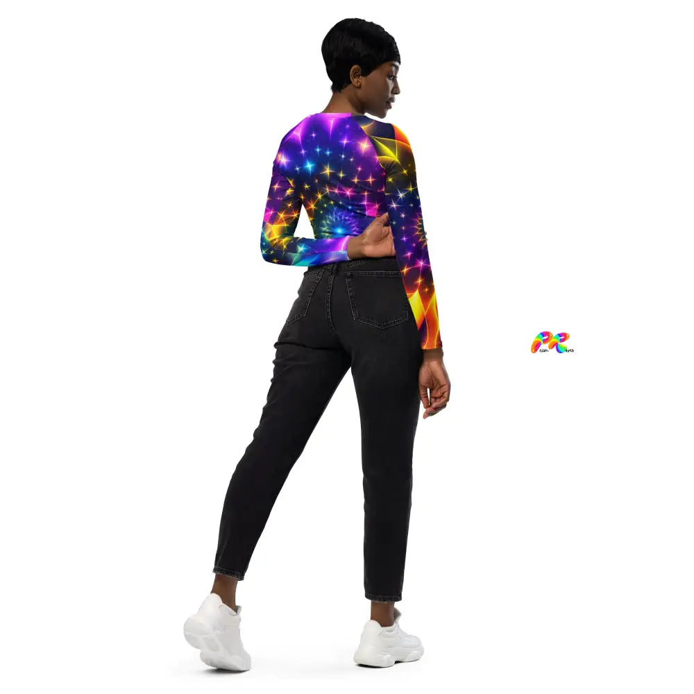 Exotic Neon Long Sleeve Athletic Crop Top