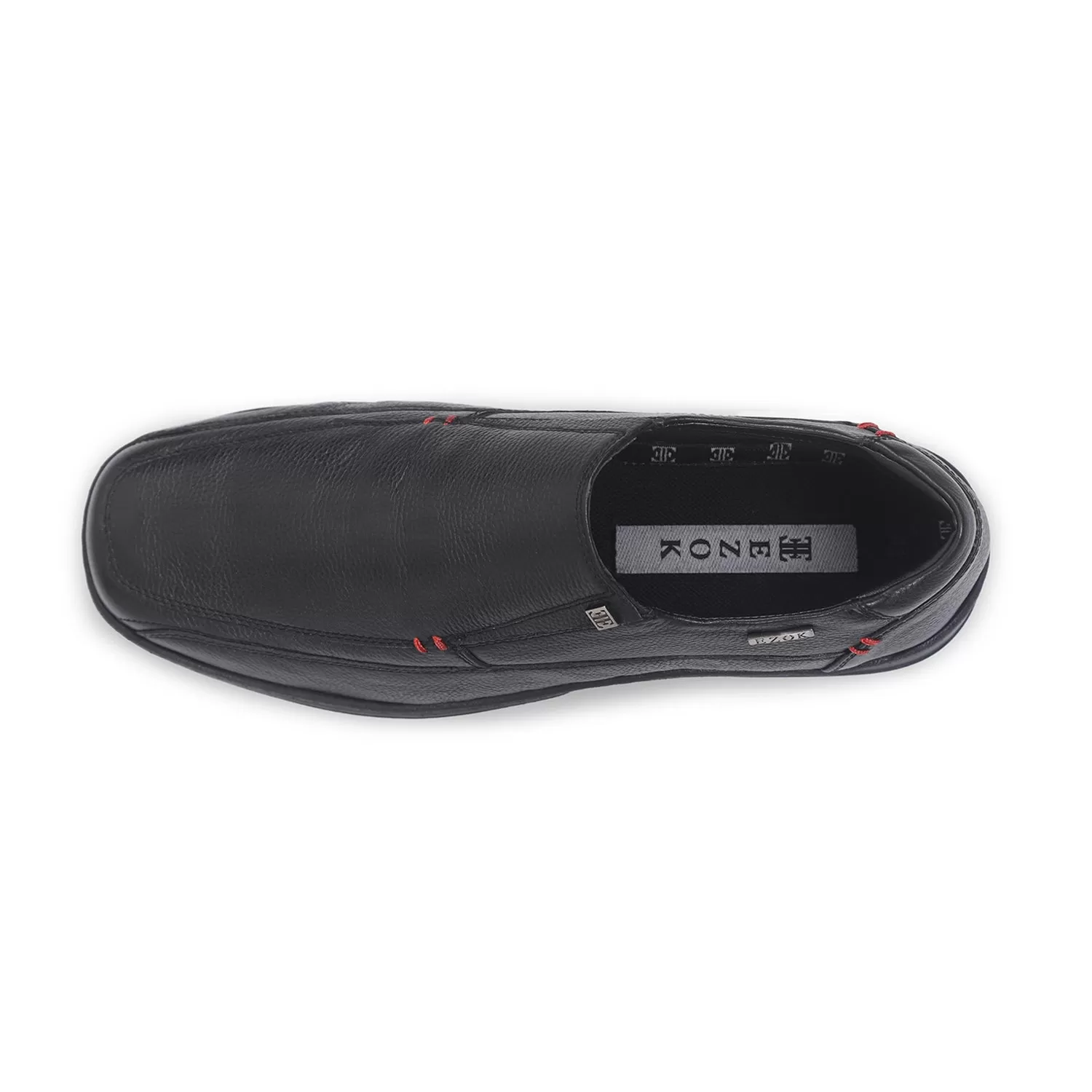 Ezok Black Leather Slipon Shoes