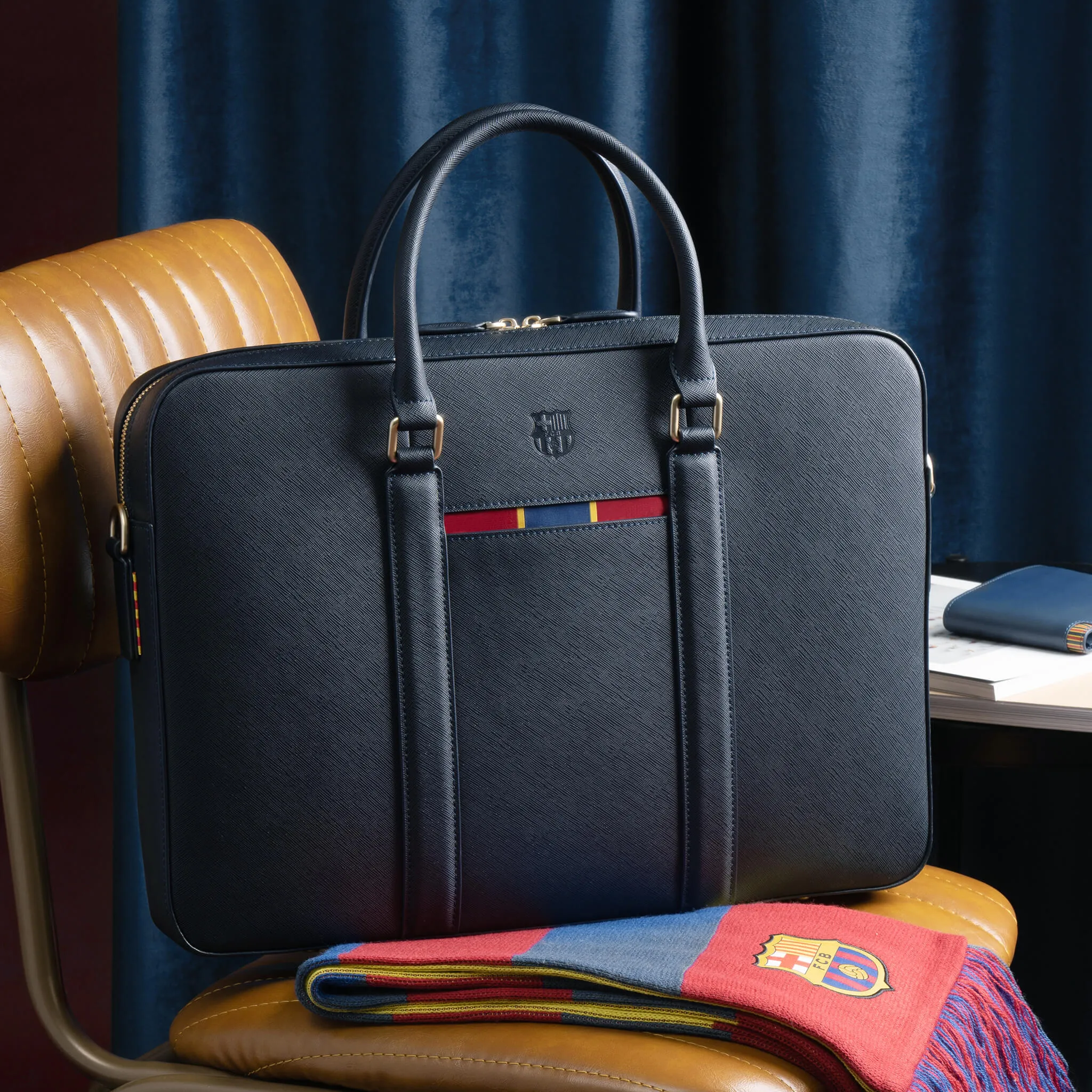 FC Barcelona Leather Briefcase