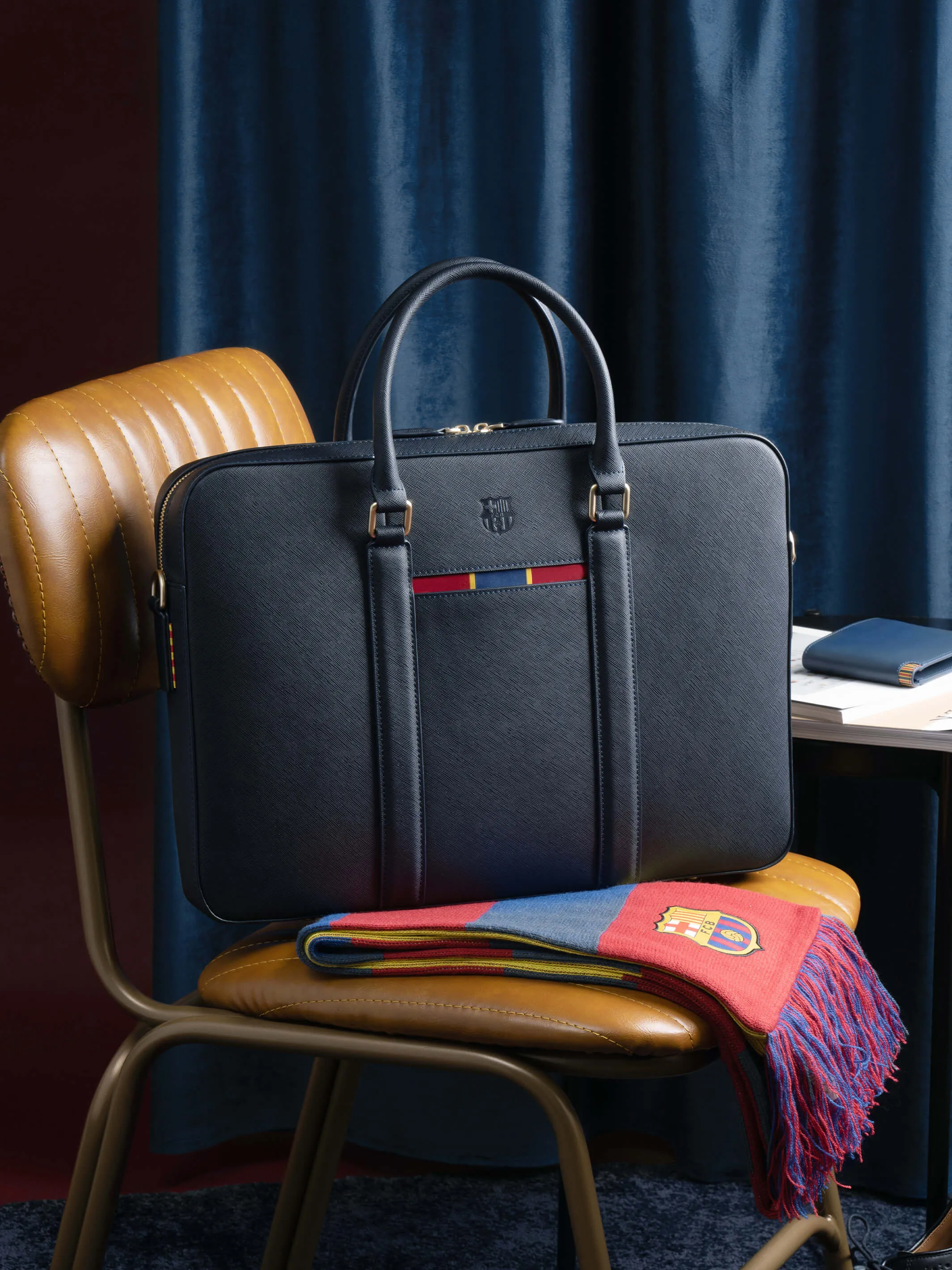 FC Barcelona Leather Briefcase