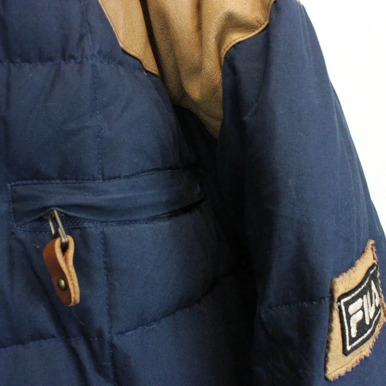 FILA 90s Puffer Jacket Navy Blue | XL