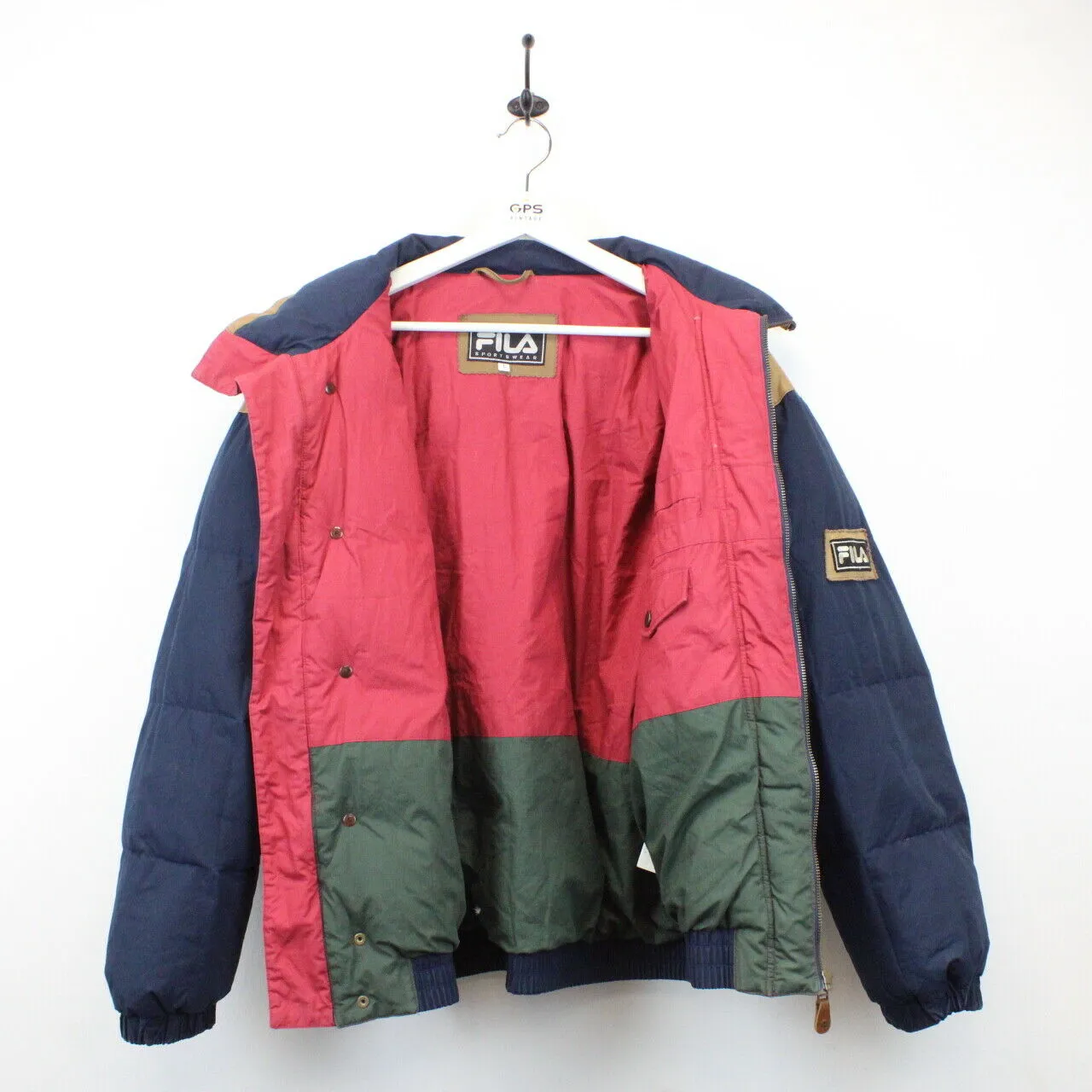 FILA 90s Puffer Jacket Navy Blue | XL