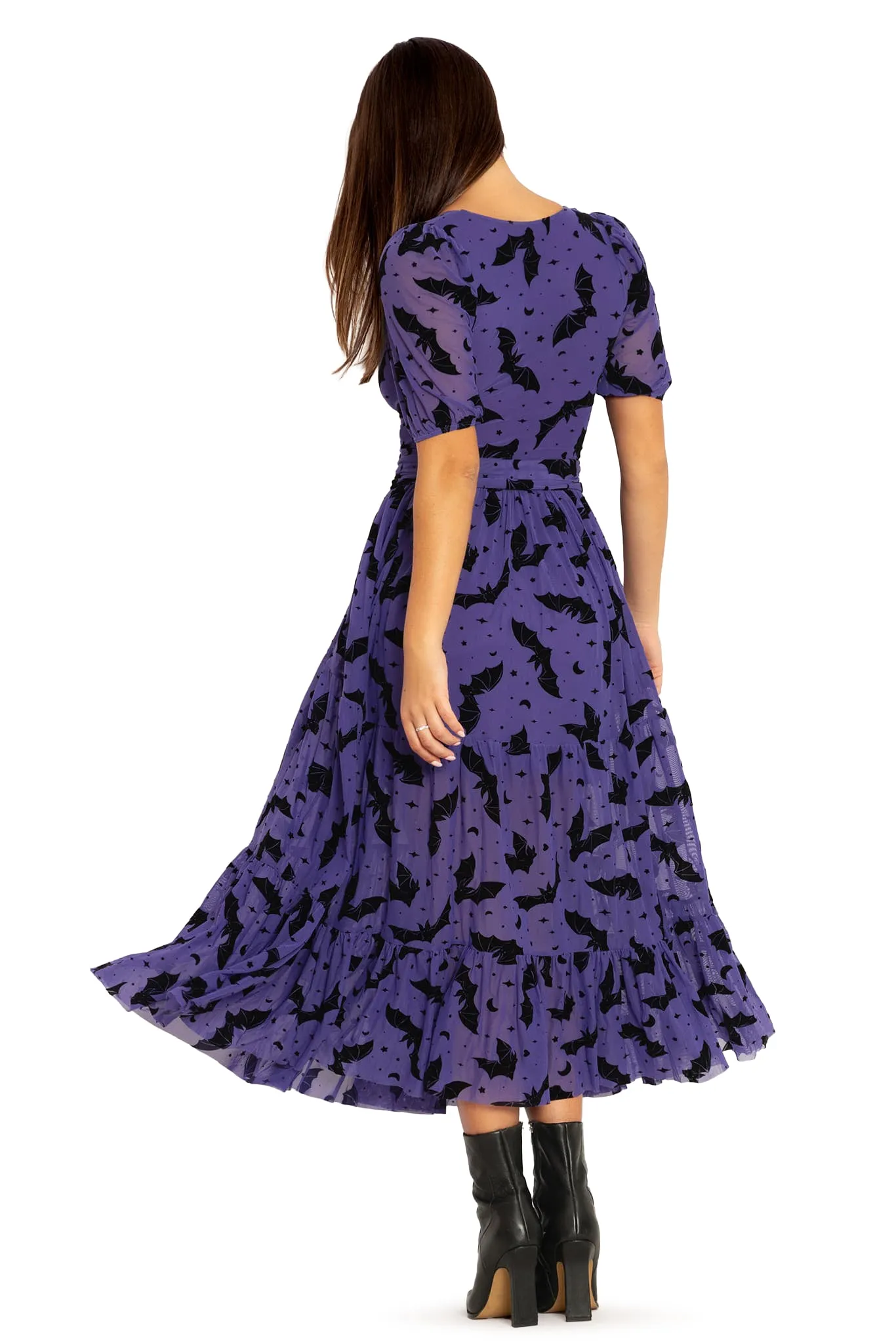 Flock Of Bats Purple Wrap Midaxi Dress