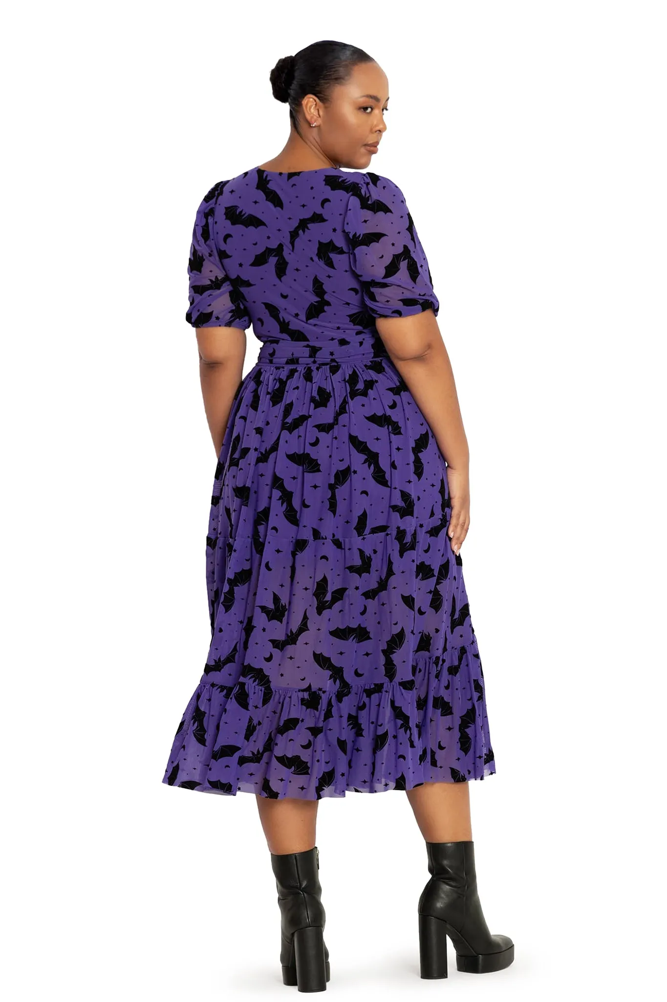 Flock Of Bats Purple Wrap Midaxi Dress