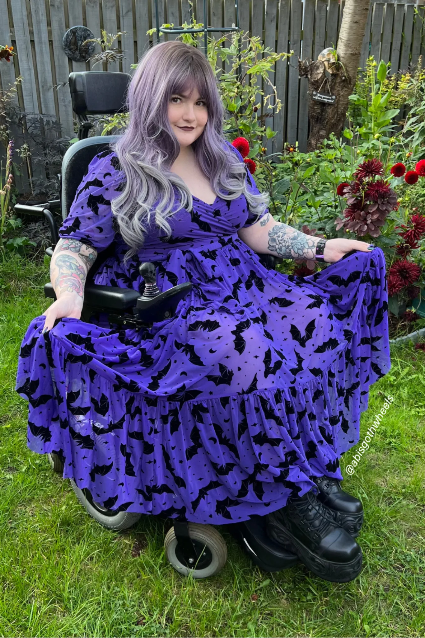 Flock Of Bats Purple Wrap Midaxi Dress