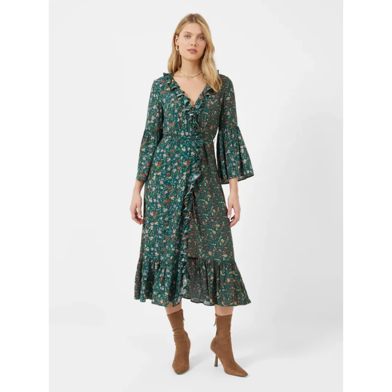 French Connection Annifrida Delphine Wrap Midi Dress 71TOA