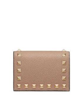 French Flap Rockstud Wallet in Rose Quartz