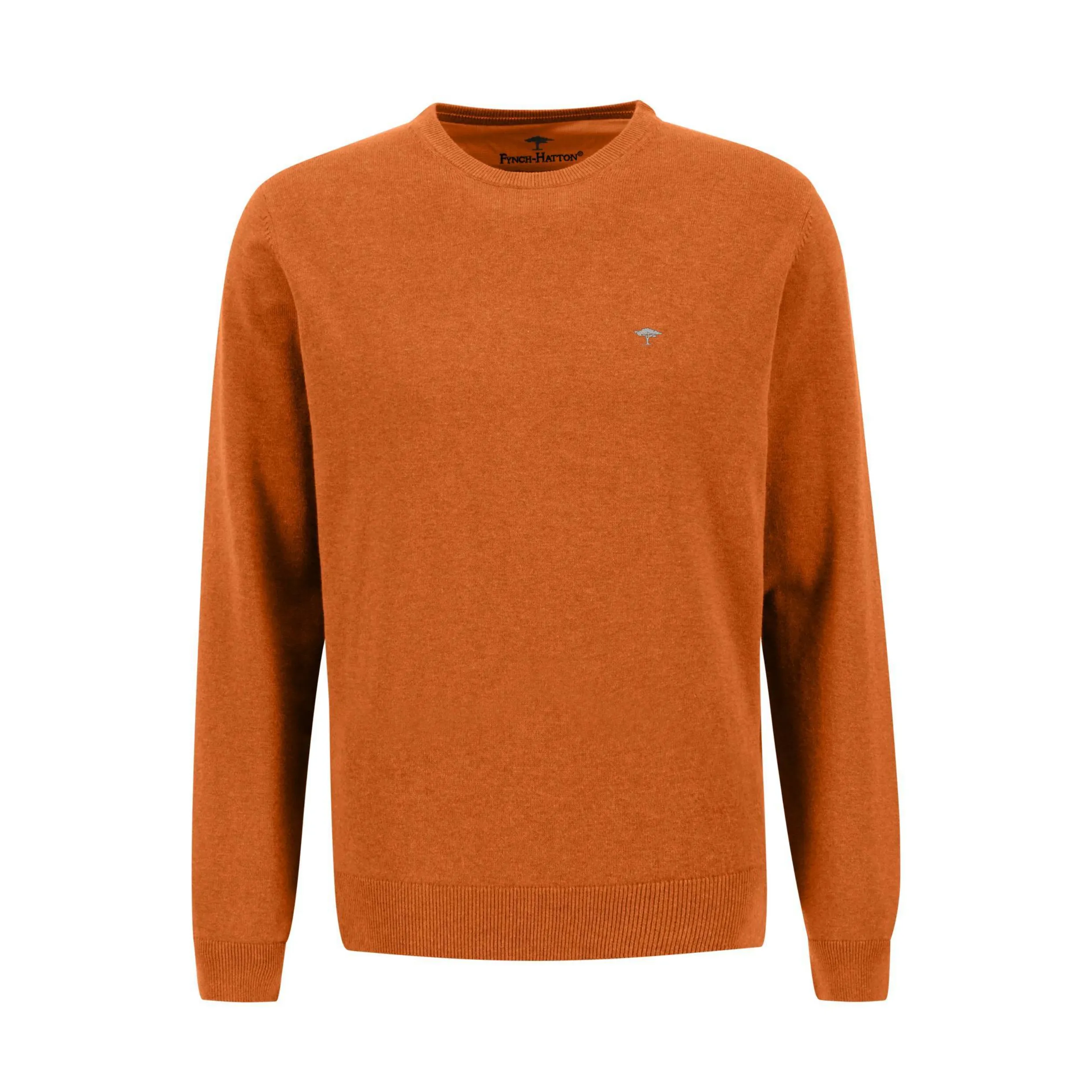 Fynch-Hatton FINE-KNIT CREW NECK SWEATER 1314-210 Burnt Orange