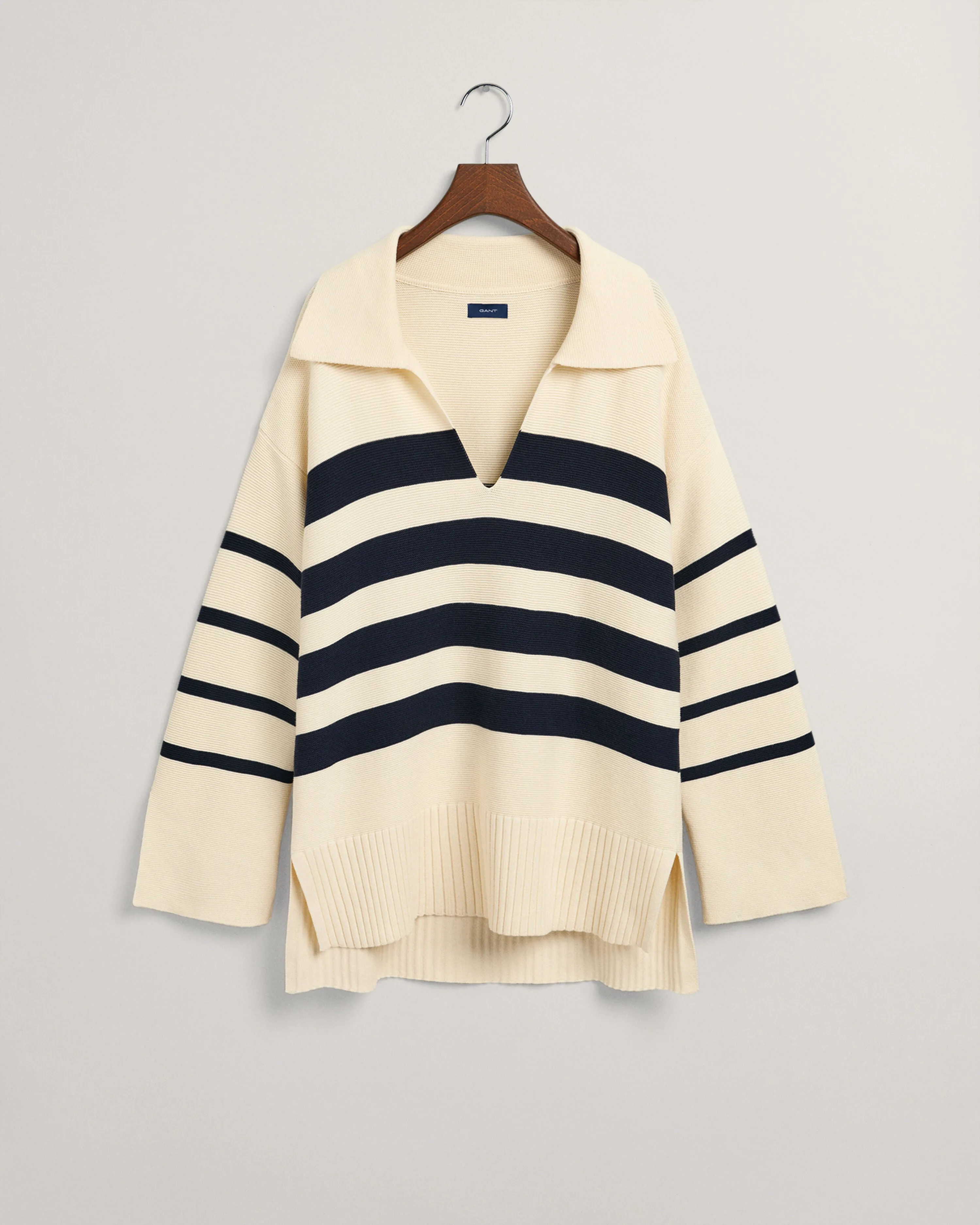 GANT Breton Open Collar Knit Sweater 4142