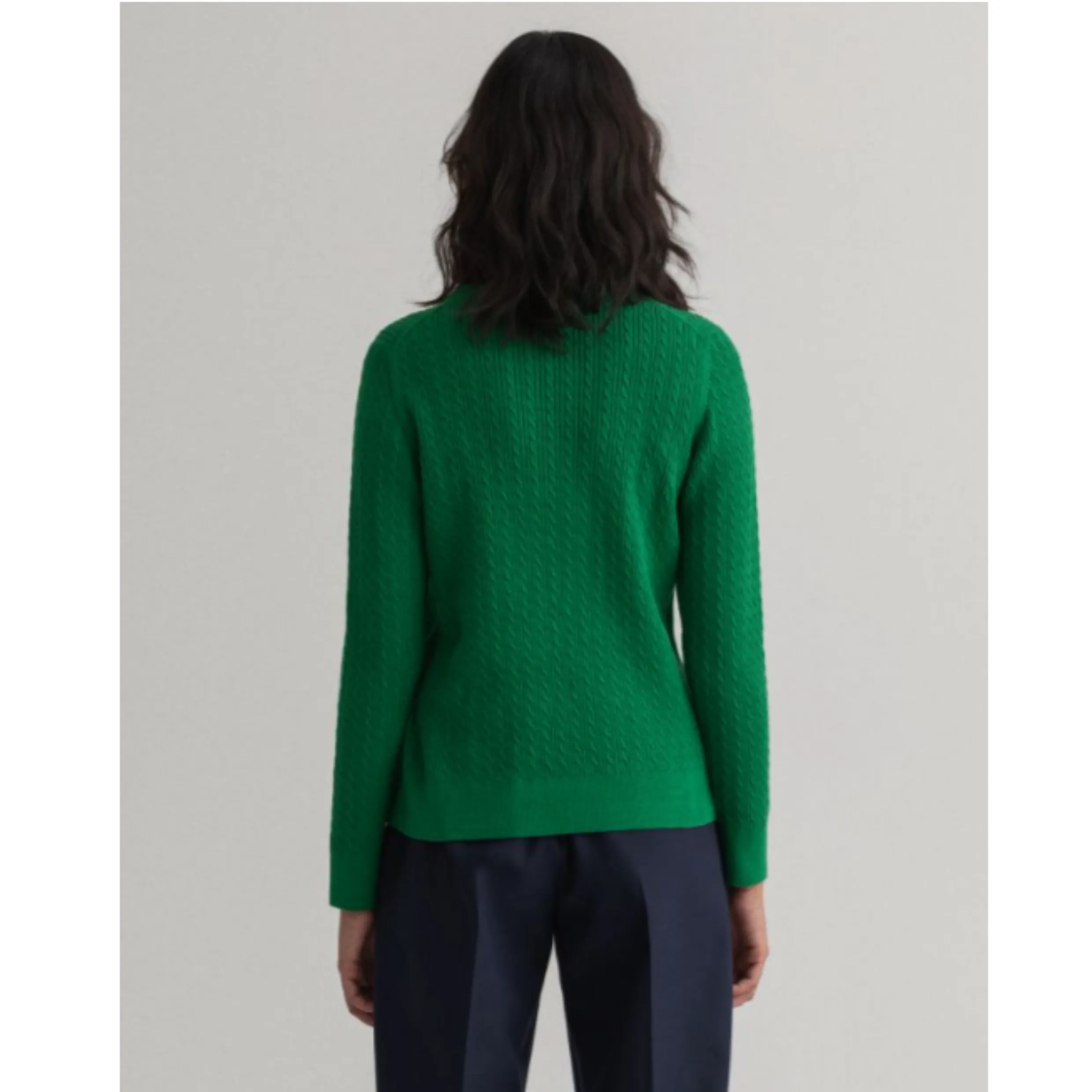 GANT Cable Crew Neck Sweater Lavish Green 4121