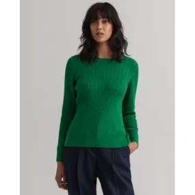 GANT Cable Crew Neck Sweater Lavish Green 4121