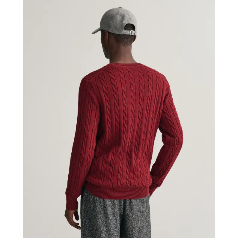 GANT Cotton Cable Crew Neck Sweater 8050601 - Plumped Red