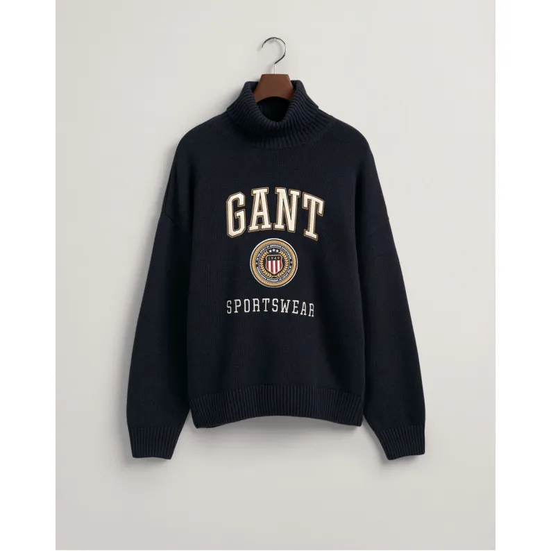 GANT Crest Shield Rollneck Sweater Evening Blue