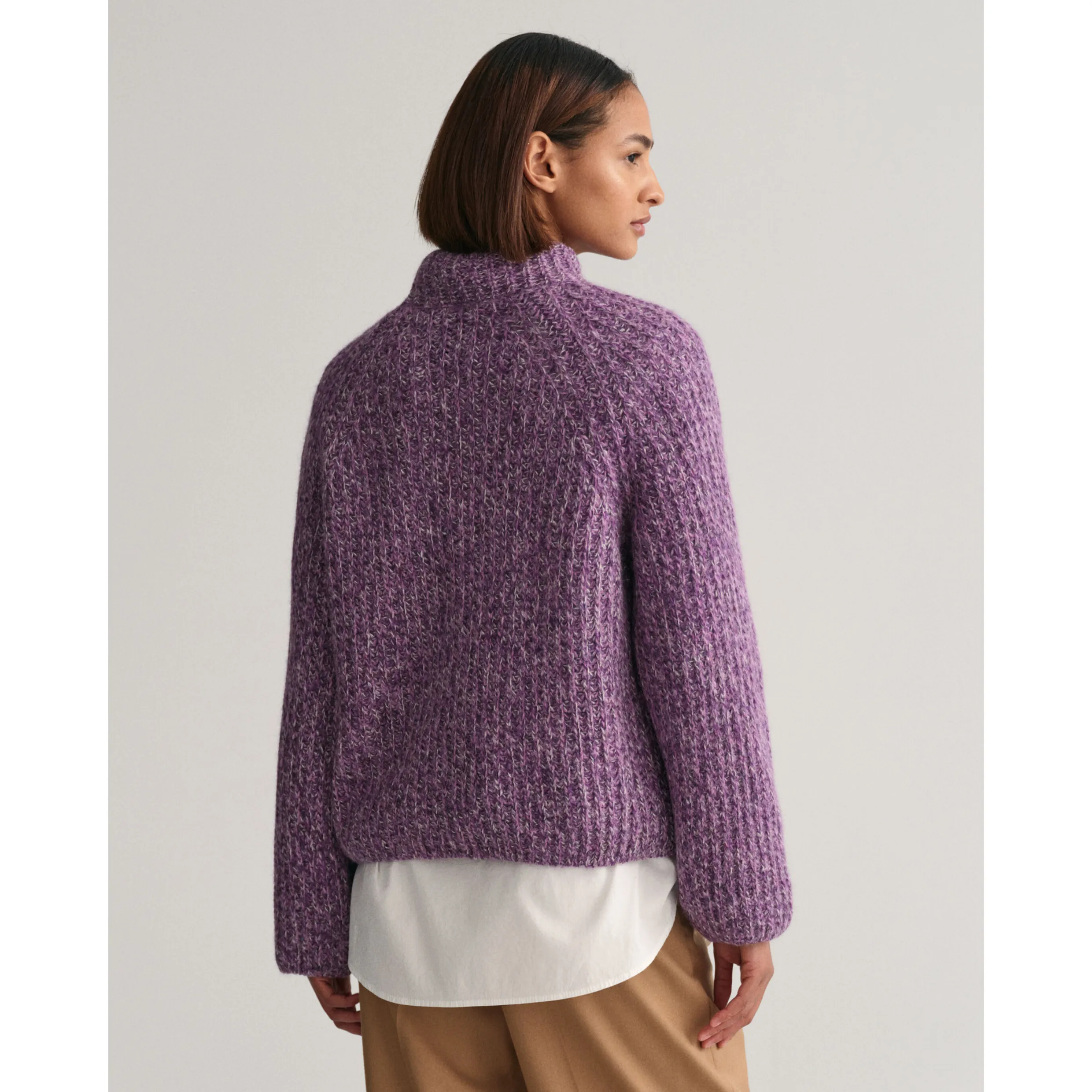 GANT Stand Collar Sweater Alpaca Wool 4803182 Pansy Purple