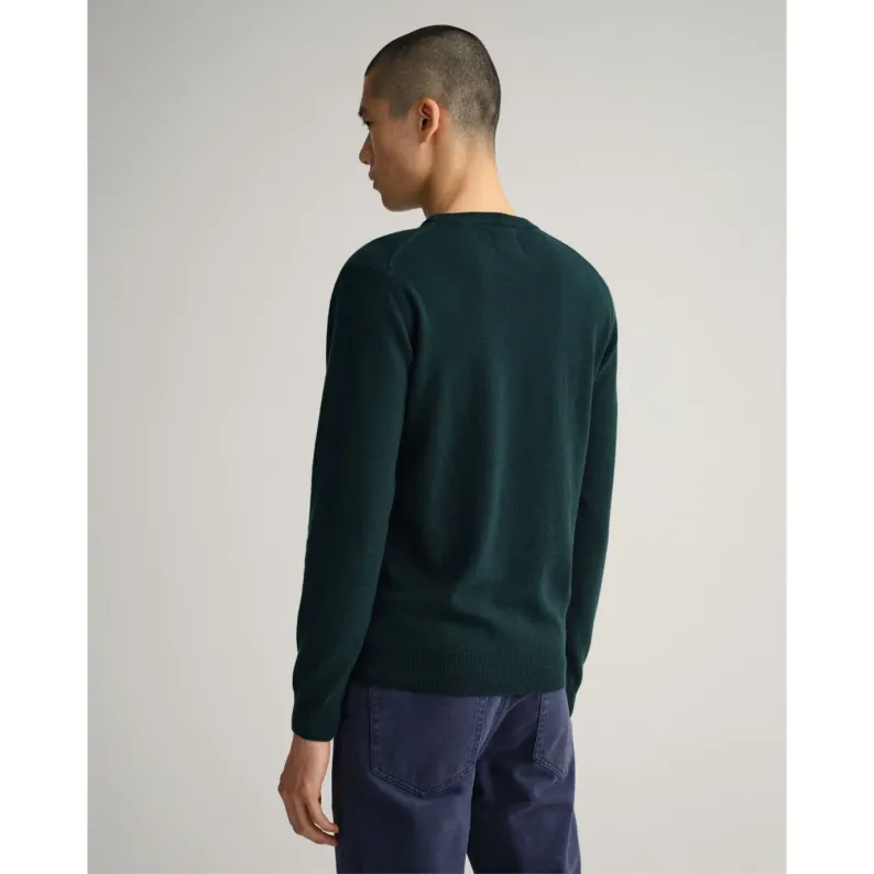 GANT Super Fine Lambswool Crew Neck Sweater 86211 - Tartan Green