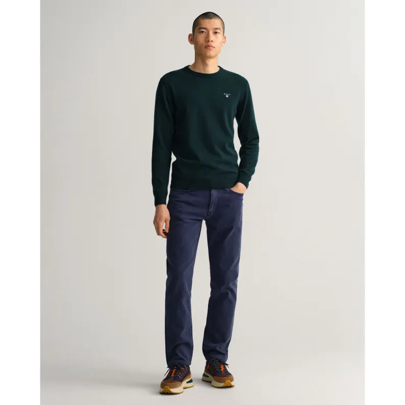 GANT Super Fine Lambswool Crew Neck Sweater 86211 - Tartan Green