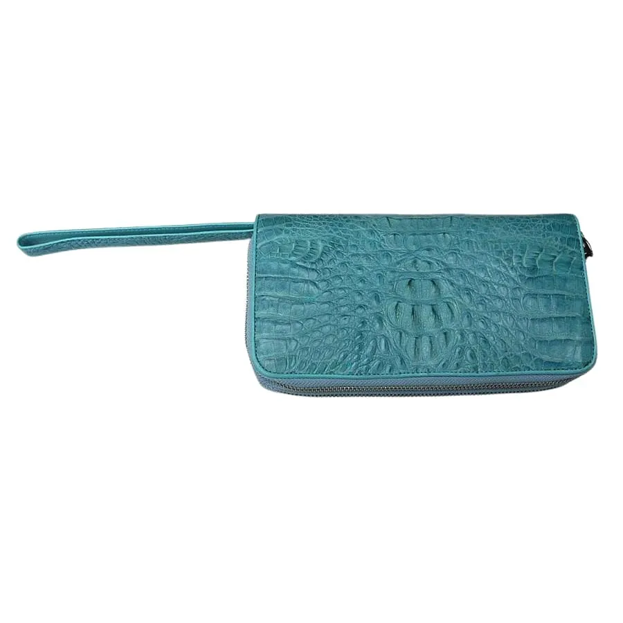 Genuine Blue-sky Crocodile Leather Long Ladies Wallet Purse