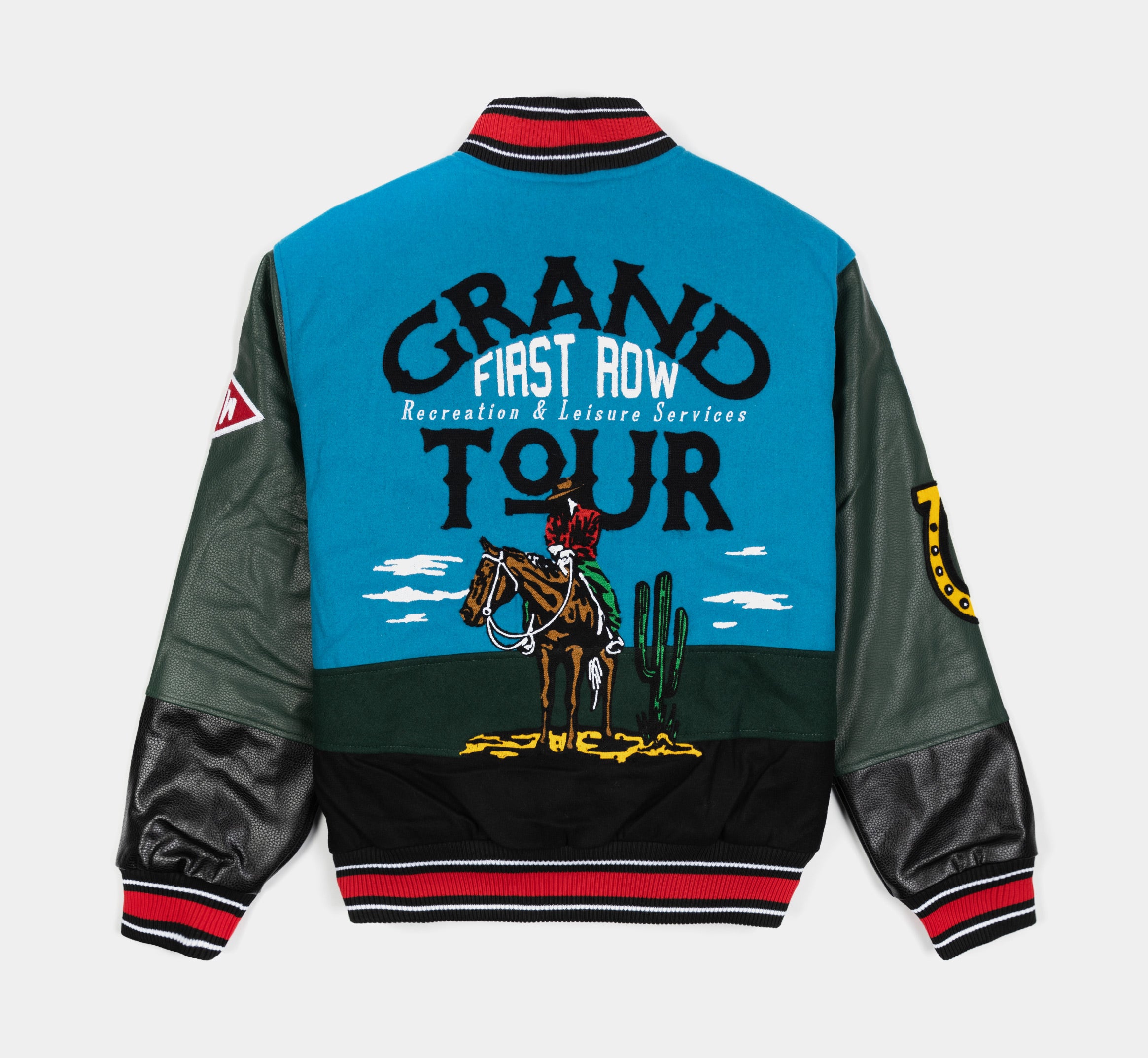 Grand Tour Varsity Mens Jacket (Blue/Black)