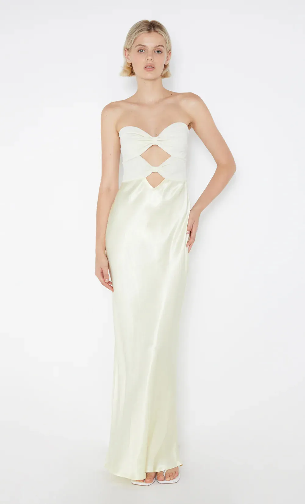 Halle Strapless Dress Ice Yellow