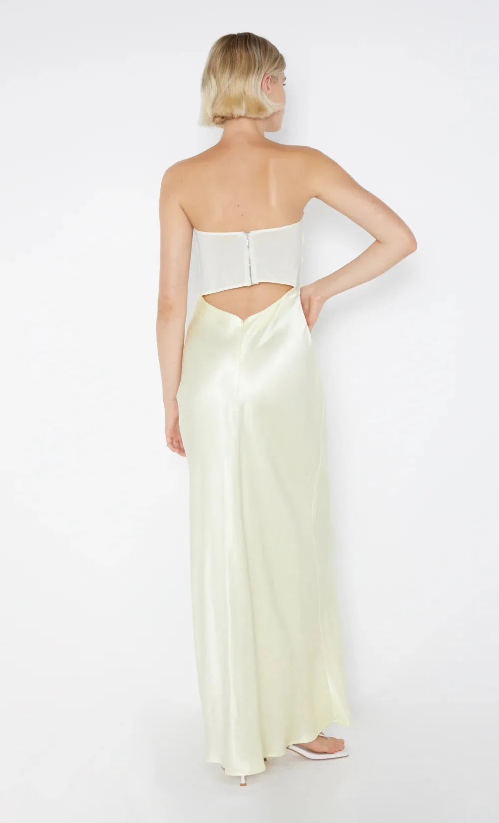 Halle Strapless Dress Ice Yellow