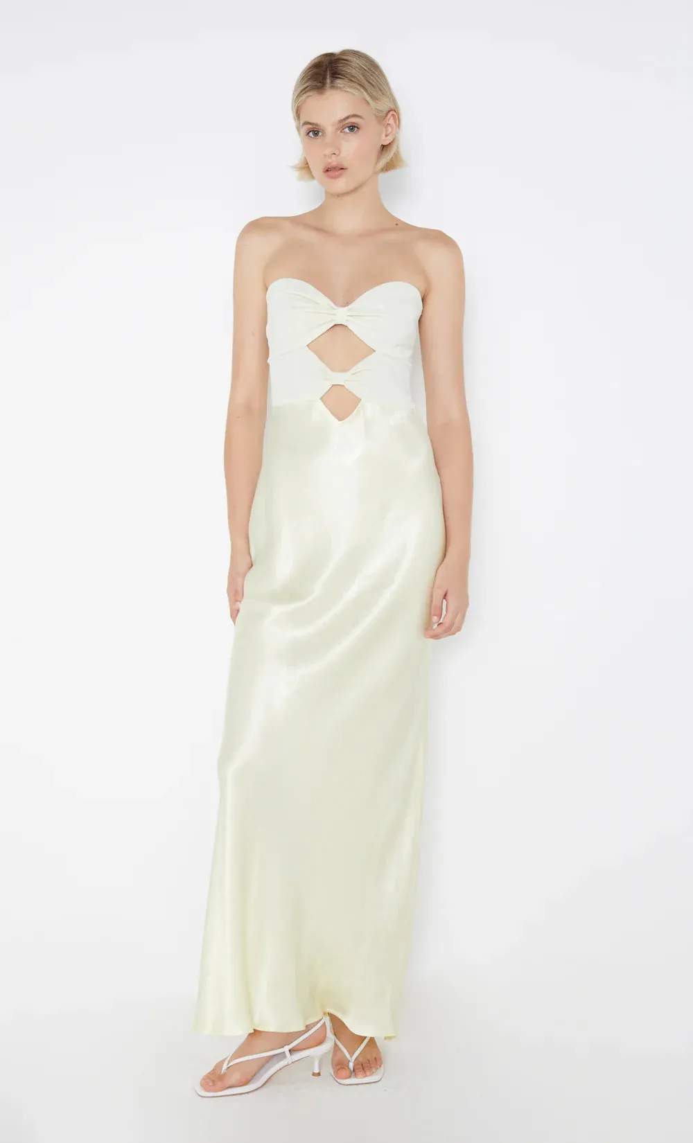 Halle Strapless Dress Ice Yellow