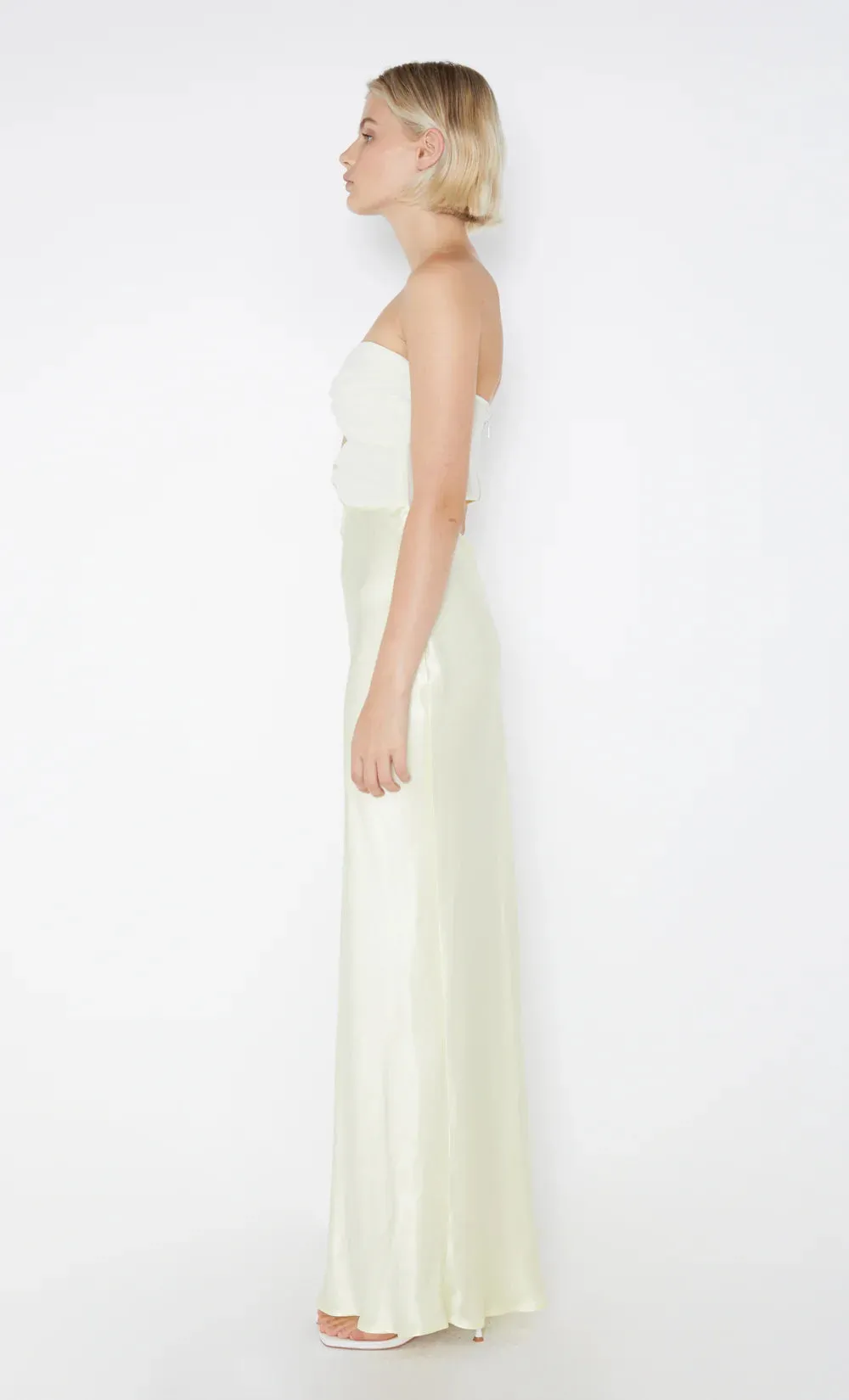 Halle Strapless Dress Ice Yellow