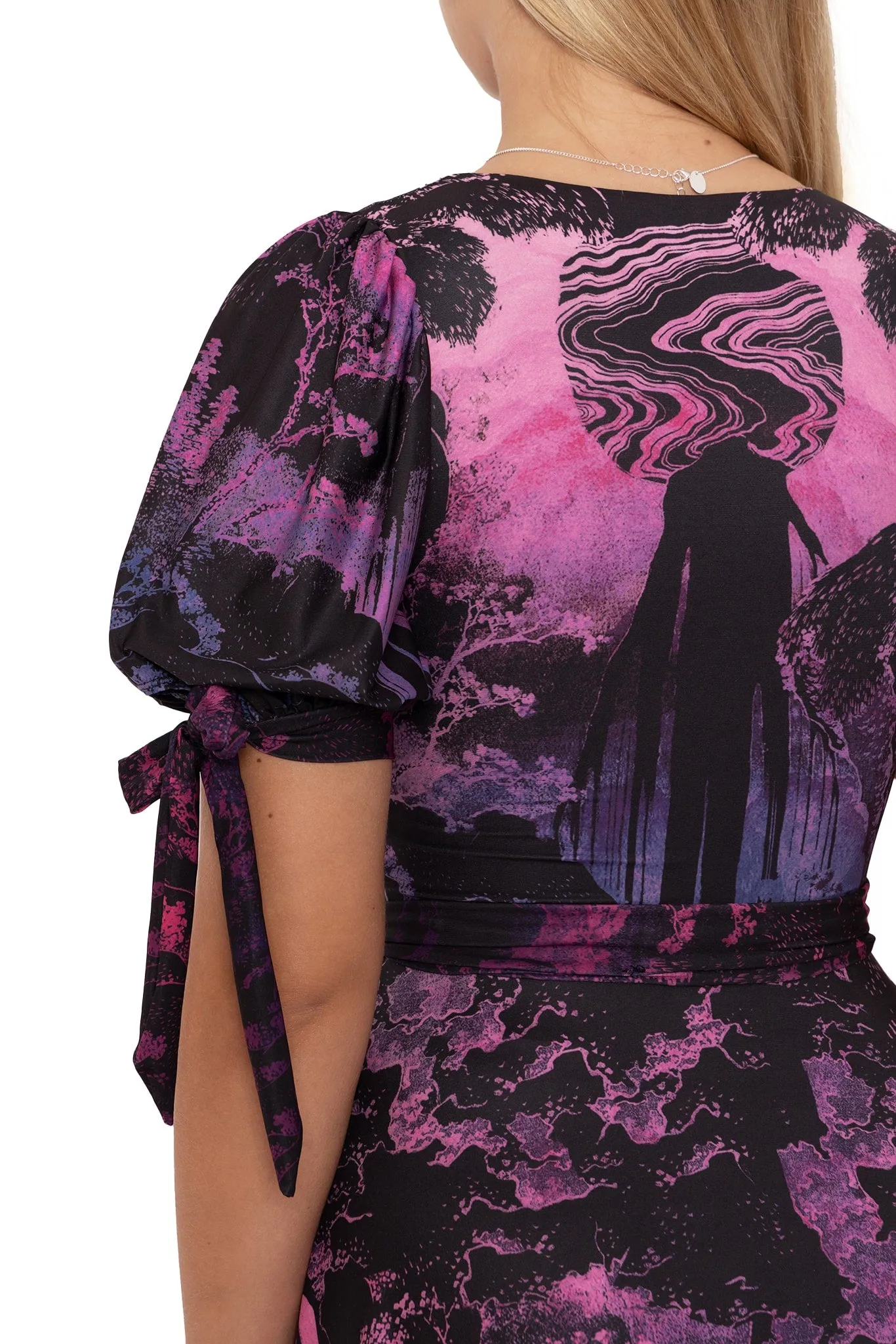 Hokusai's Waterfalls Wrap Maxi Dress