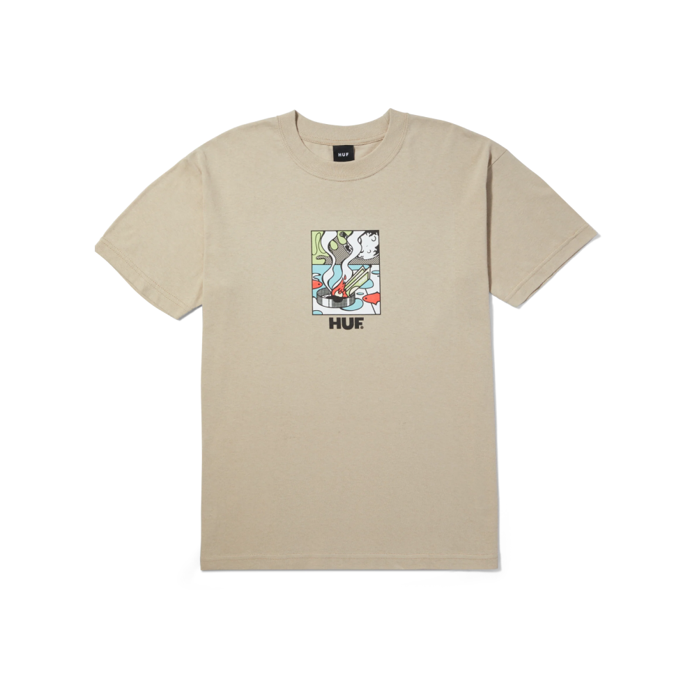 Huf Burning Away T-Shirt Bone