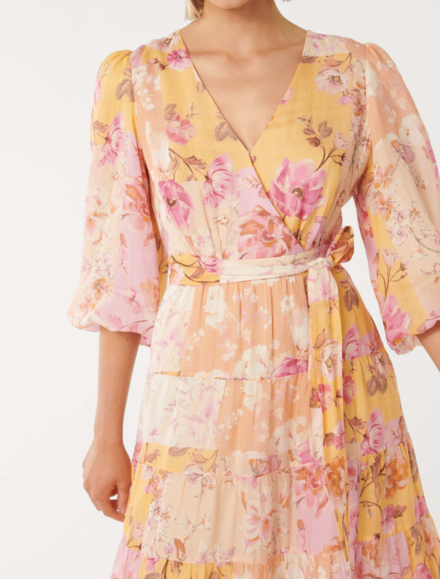 Imogen Tiered Wrap Midi Dress