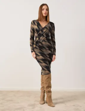 Jersey dress with a wrap-over effect