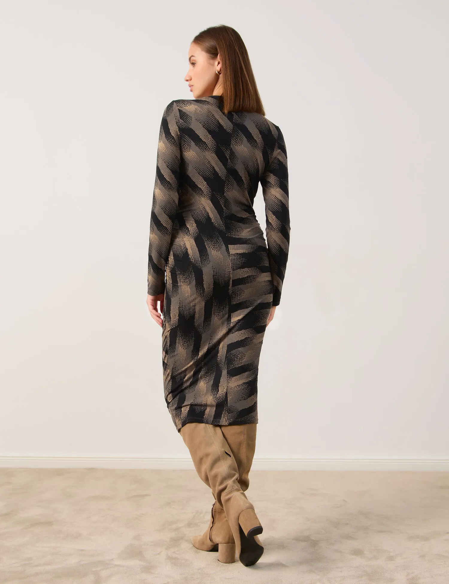 Jersey dress with a wrap-over effect