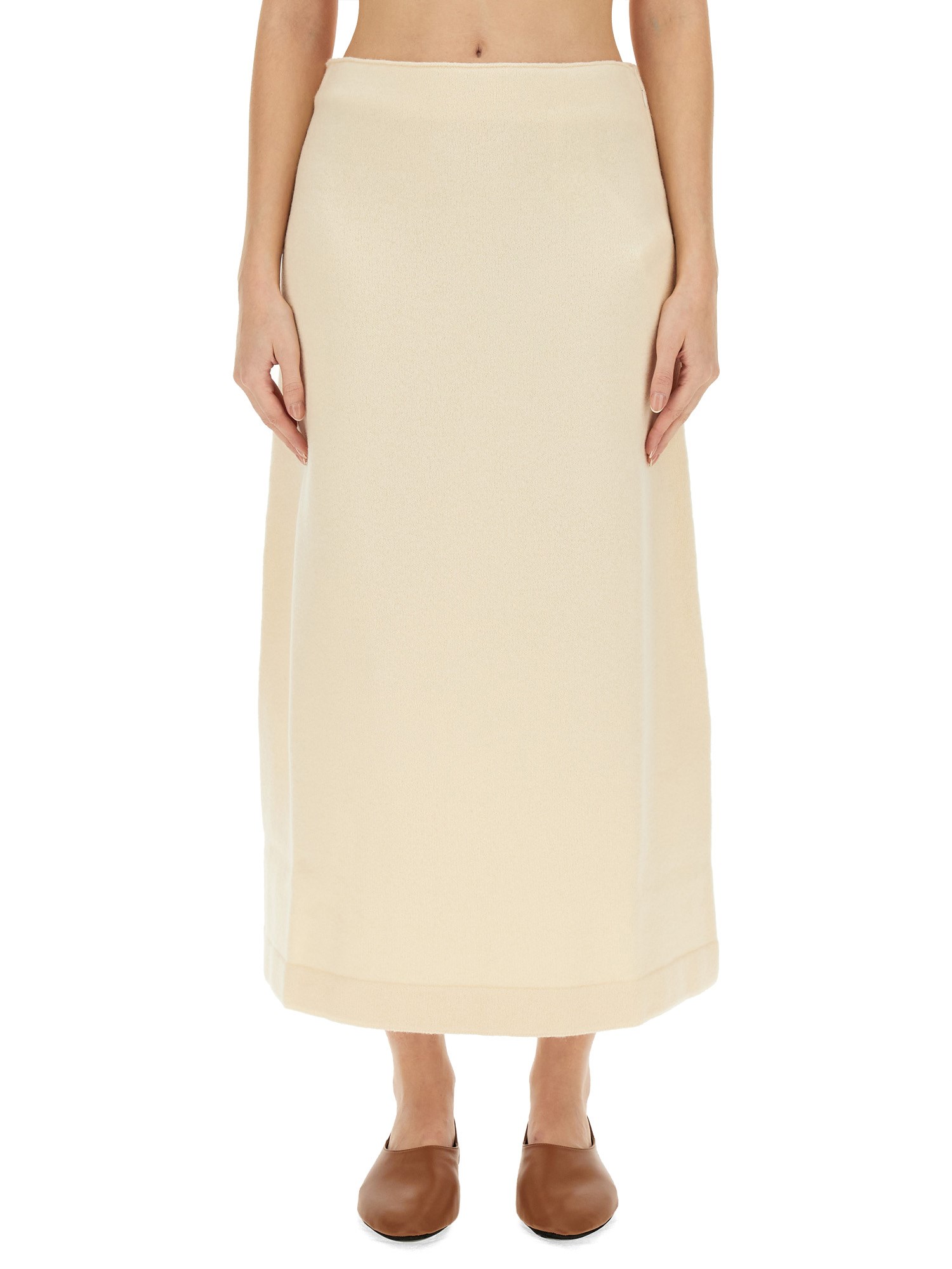 JIL SANDER    WOOL MIDI SKIRT