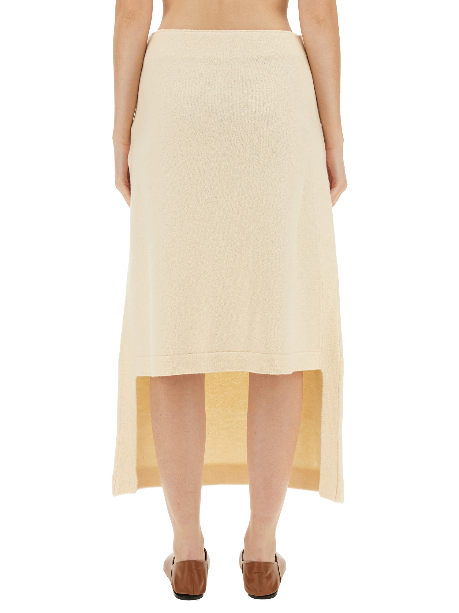 JIL SANDER    WOOL MIDI SKIRT