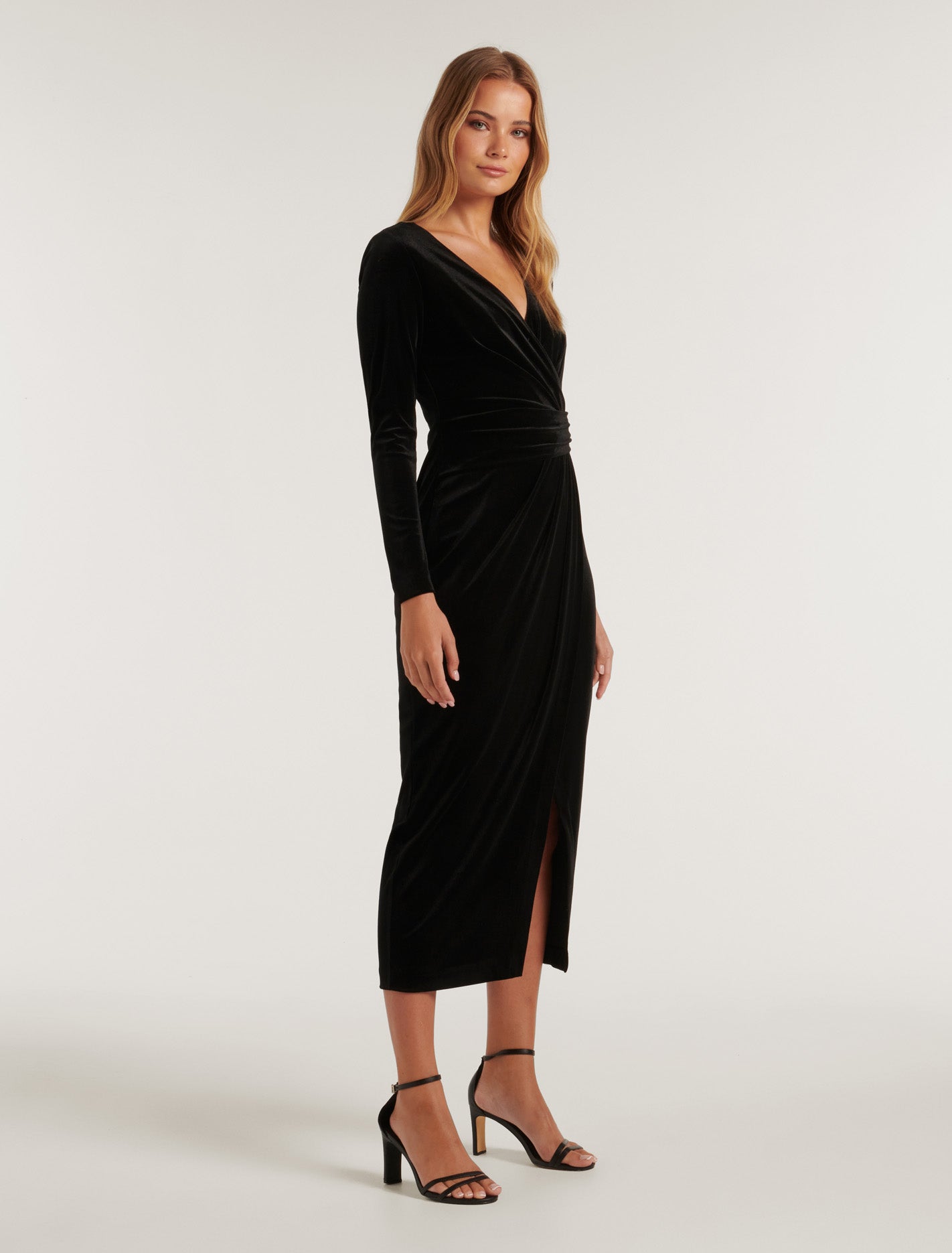 Julianne Wrap Velvet Midi Dress