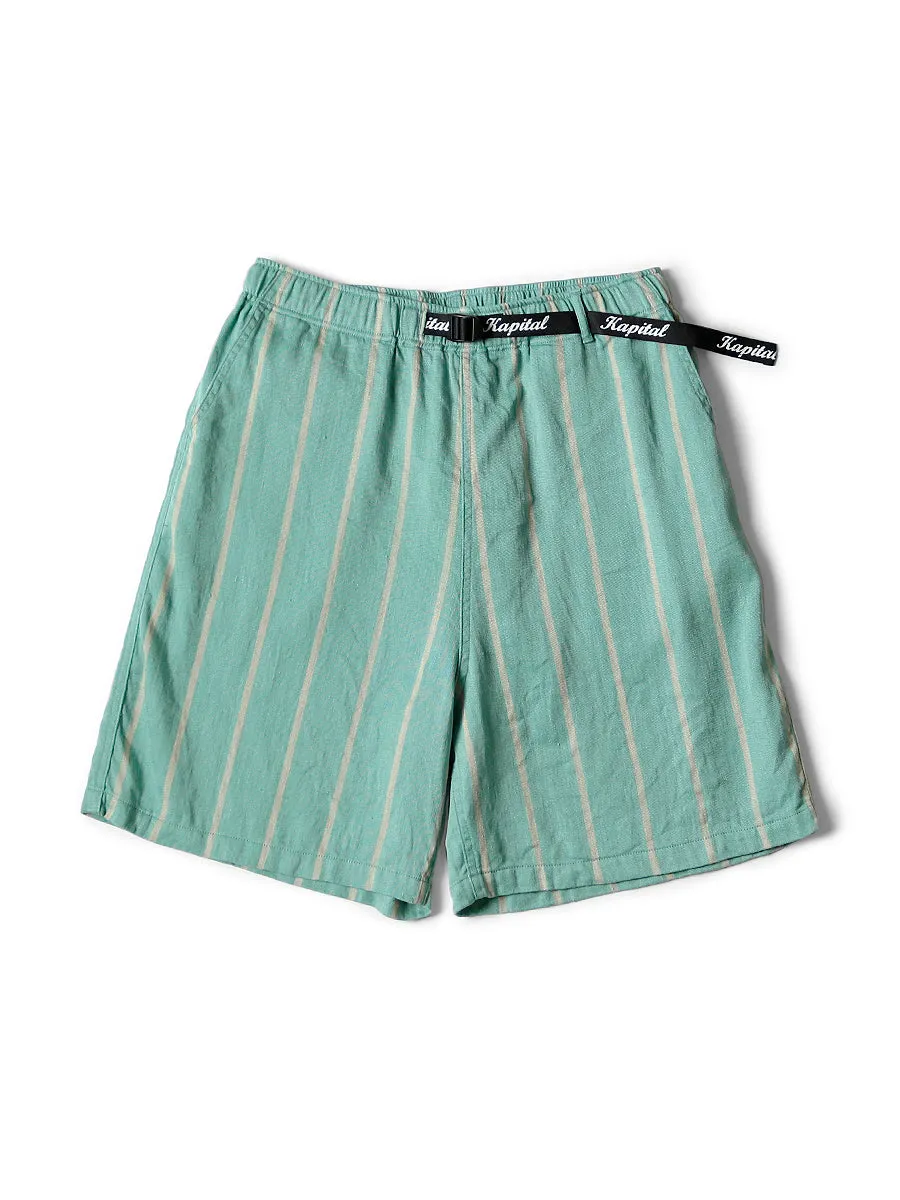 Kapital Linen Phillies Stripe Easy Shorts pants