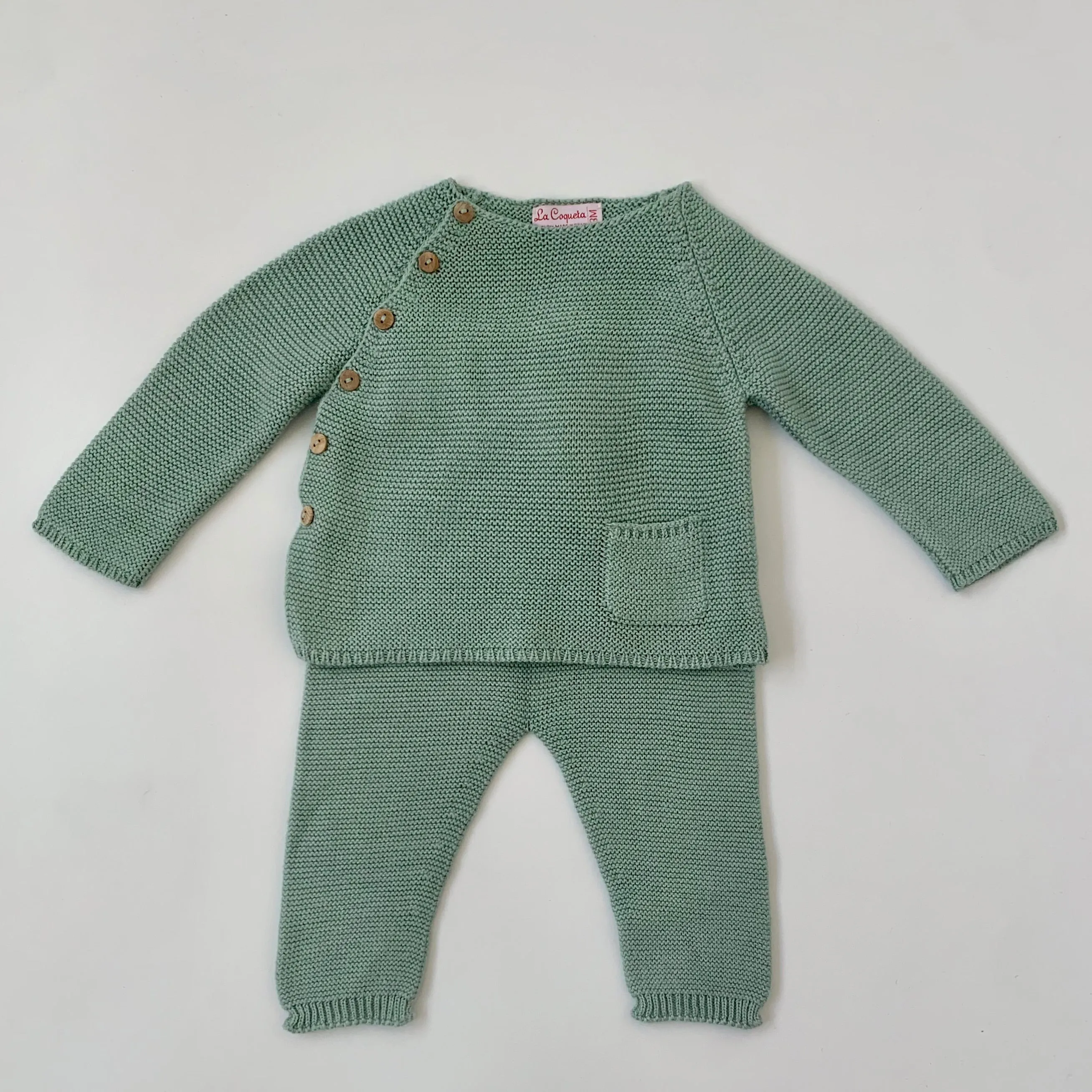 La Coqueta Celadon Cotton Set: 3 Months