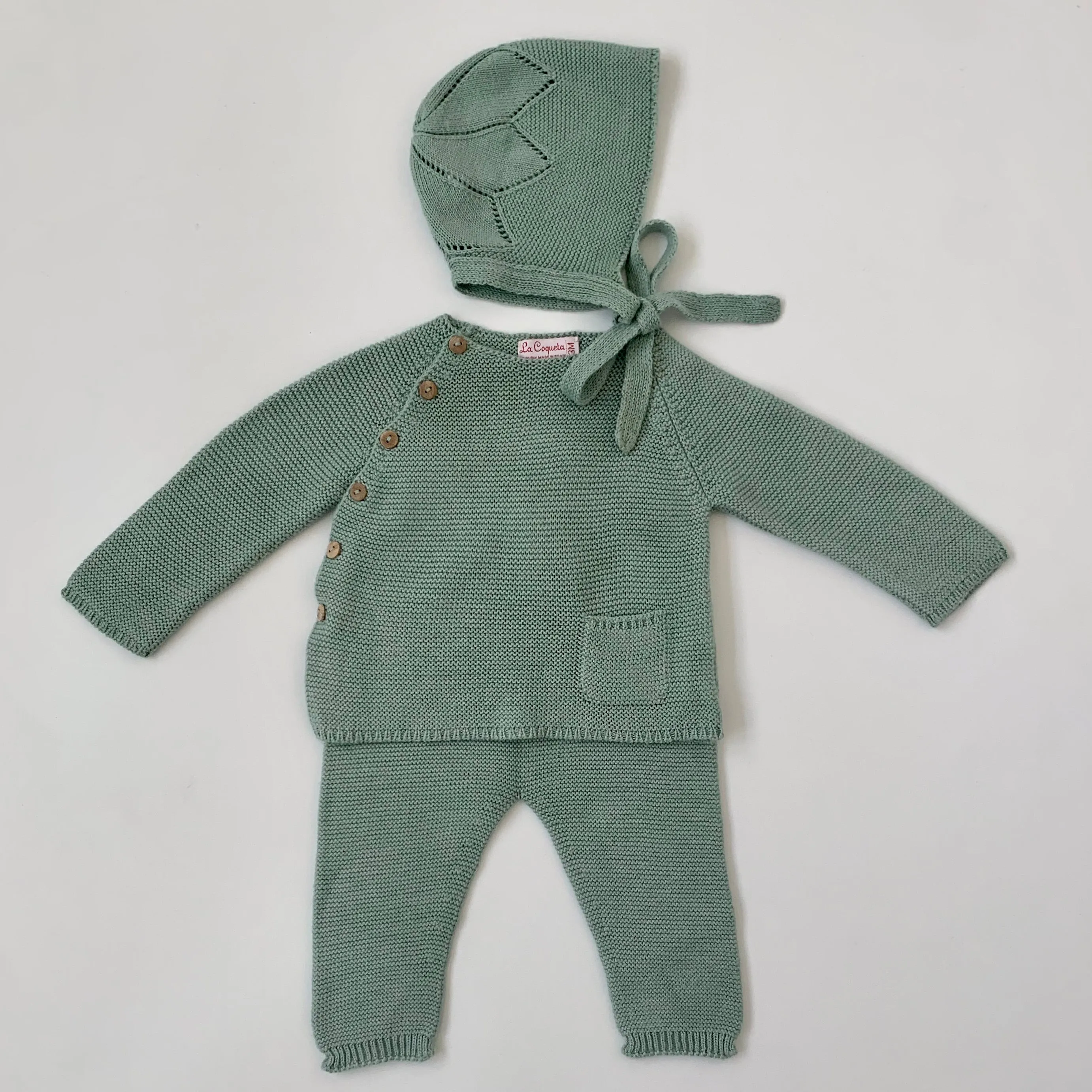 La Coqueta Celadon Cotton Set: 3 Months