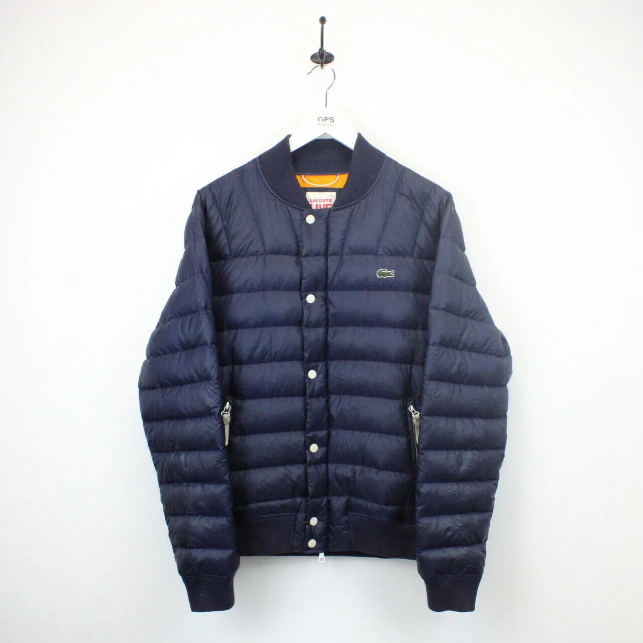 LACOSTE Down Puffer Jacket Navy Blue | Medium