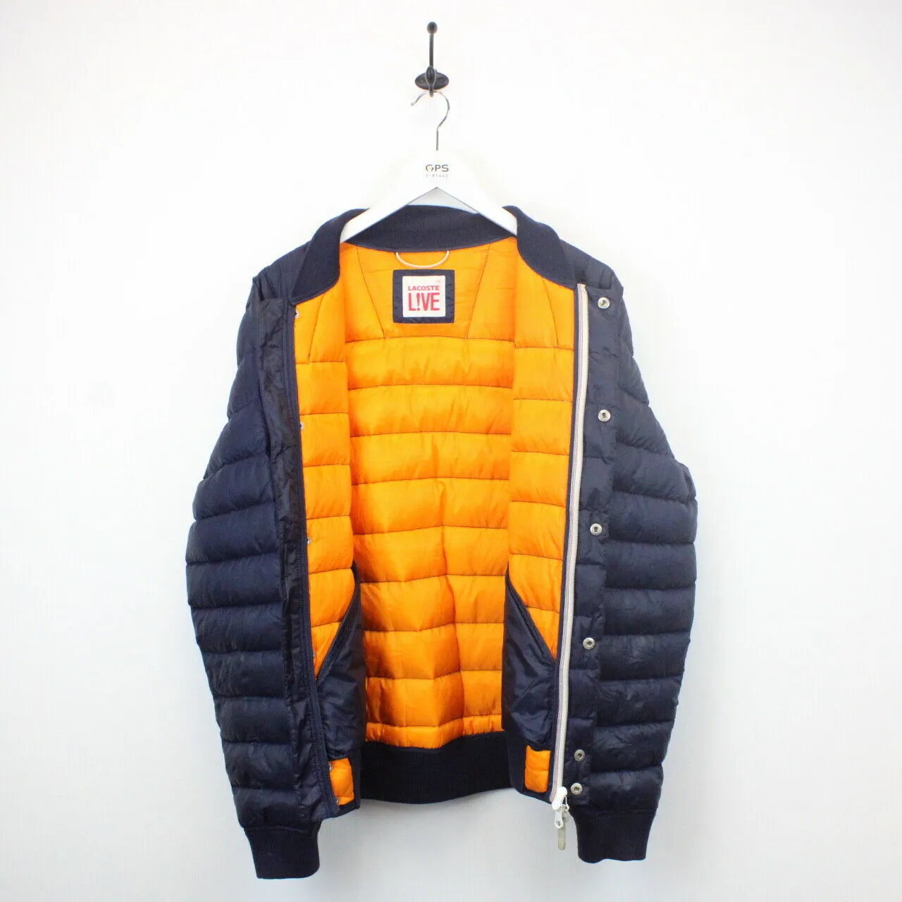 LACOSTE Down Puffer Jacket Navy Blue | Medium