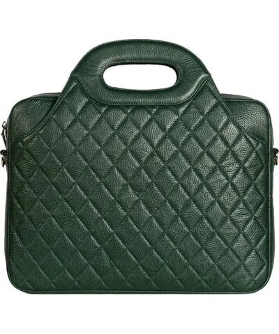 Laura Olaru Women's Fabiola Green Textured-Leather Laptop Bag